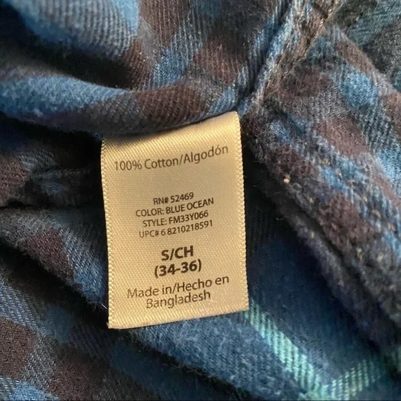 Faded Glory Men Shirt. Blue Striped. Sz S (34-36) - Picture 6 of 6